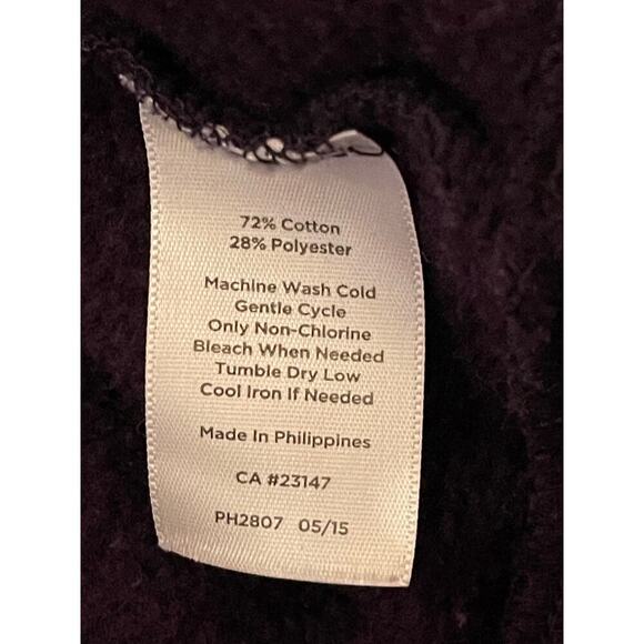 Talbots Women's Full Zip Sweatshirt Hooded Dark Purple Cotton Blend Small Cozy - Picture 5 of 6
